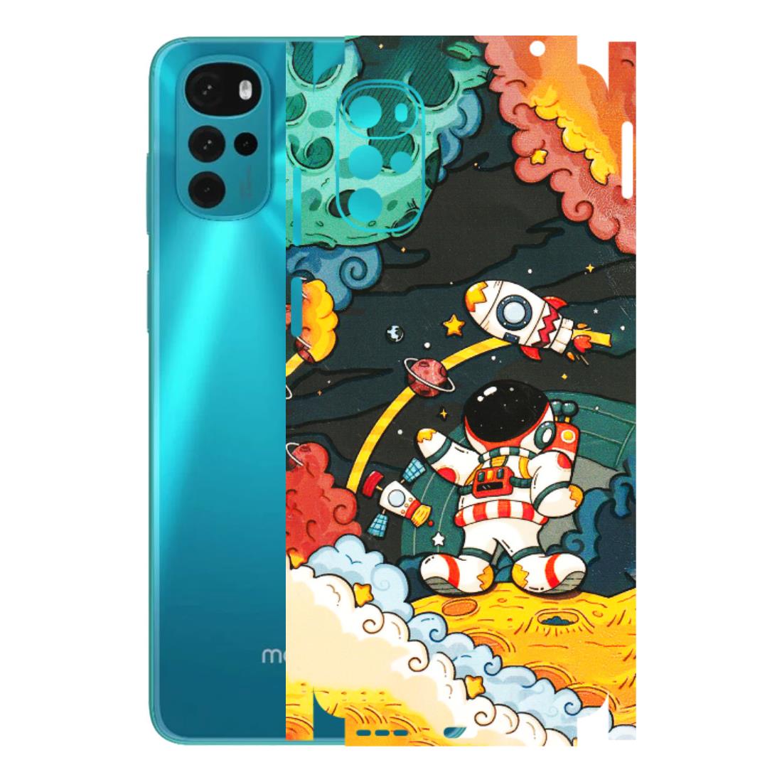 Motorola Phone Skins (All Models) - Astronauts & Spaceship - 3D Embossed Finish (L-145) Motorola Moto G22