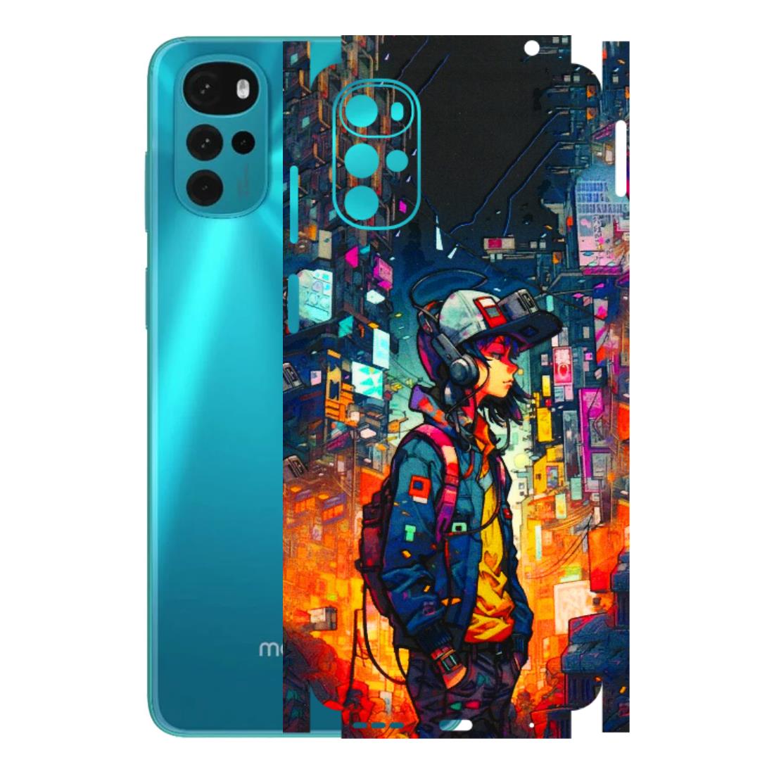 Motorola Phone Skins (All Models) - Street Anime Guy - 3D Embossed Finish (L-158) Motorola Moto G22
