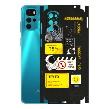 Motorola Phone Skins (All Models) - Black Cassini - 3D Embossed Finish (L-161) Motorola Moto G22
