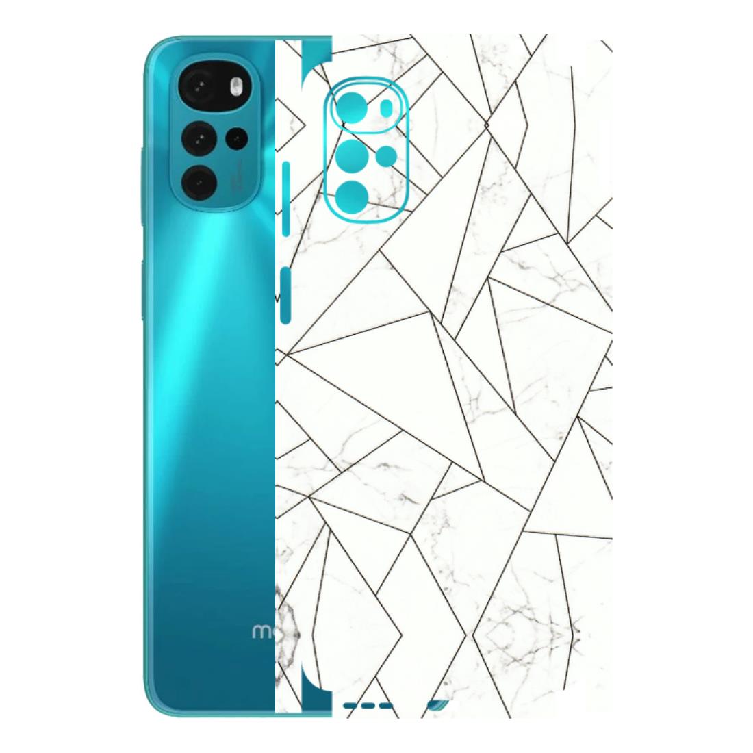 Motorola Phone Skins (All Models) - Luxury White Marble Effect - 3D Embossed Finish (L-168) Motorola Moto G22