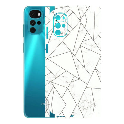 Motorola Phone Skins (All Models) - Luxury White Marble Effect - 3D Embossed Finish (L-168) Motorola Moto G22