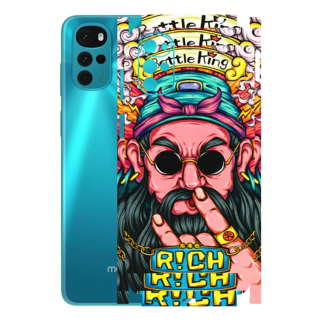 Motorola Phone Skins (All Models) - Battle King Dude Face - 3D Embossed Finish (L-178) Motorola Moto G22