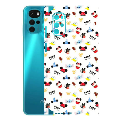 Motorola Phone Skins (All Models) - Minnie Mouse & Donald Doodles s - 3D Embossed Finish (L-194) Motorola Moto G22