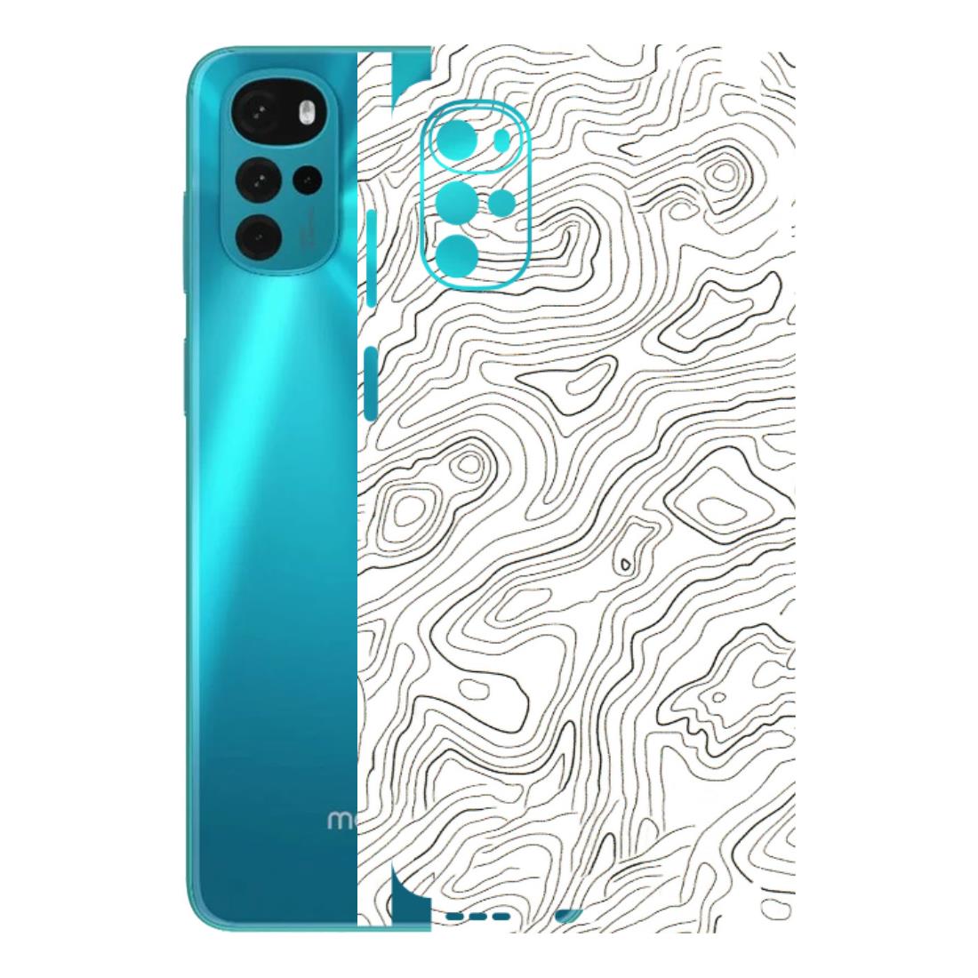 Motorola Phone Skins (All Models) - White Black Swirls - 3D Embossed Finish (L-219) Motorola Moto G22