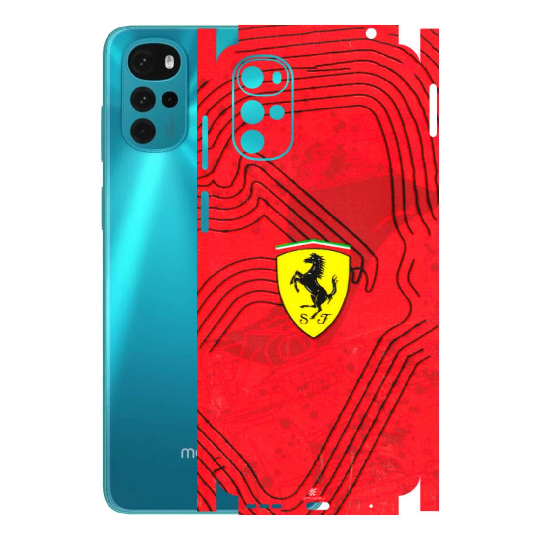 Motorola Phone Skins (All Models) - Red Ferrari Logo Stylish - 3D Embossed Finish (L-238) Motorola Moto G22