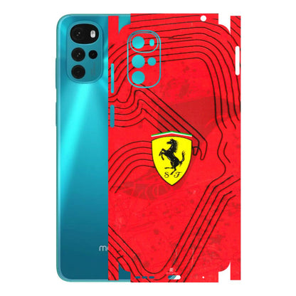 Motorola Phone Skins (All Models) - Red Ferrari Logo Stylish - 3D Embossed Finish (L-238) Motorola Moto G22