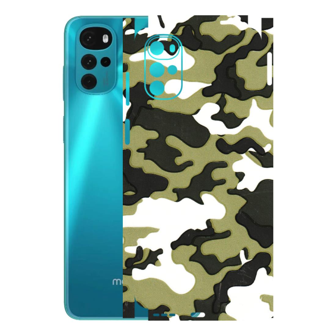 Motorola Phone Skins (All Models) - Camouflages White And Green - 3D Embossed Finish (L-243) Motorola Moto G22
