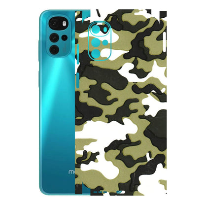 Motorola Phone Skins (All Models) - Camouflages White And Green - 3D Embossed Finish (L-243) Motorola Moto G22