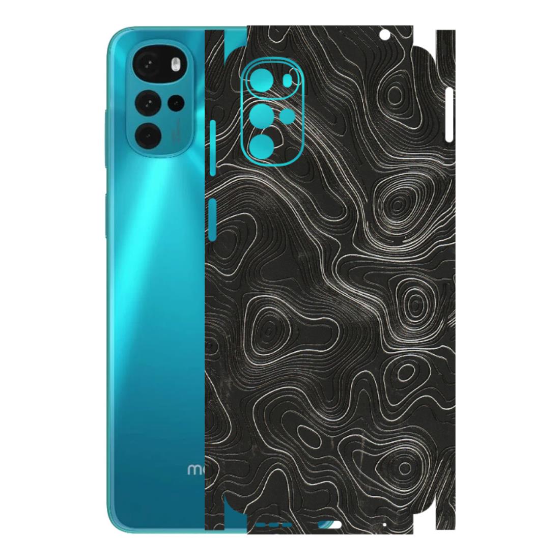 Motorola Phone Skins (All Models) - Abstract White Line Map - 3D Embossed Finish (L-269) Motorola Moto G22