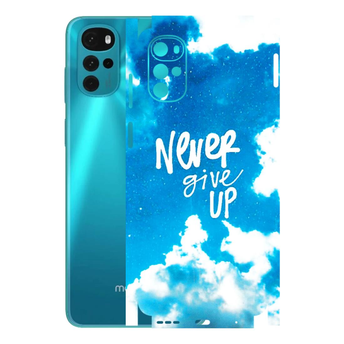 Motorola Phone Skins (All Models) - Never Give Up - 3D Embossed Finish (L-279) Motorola Moto G22