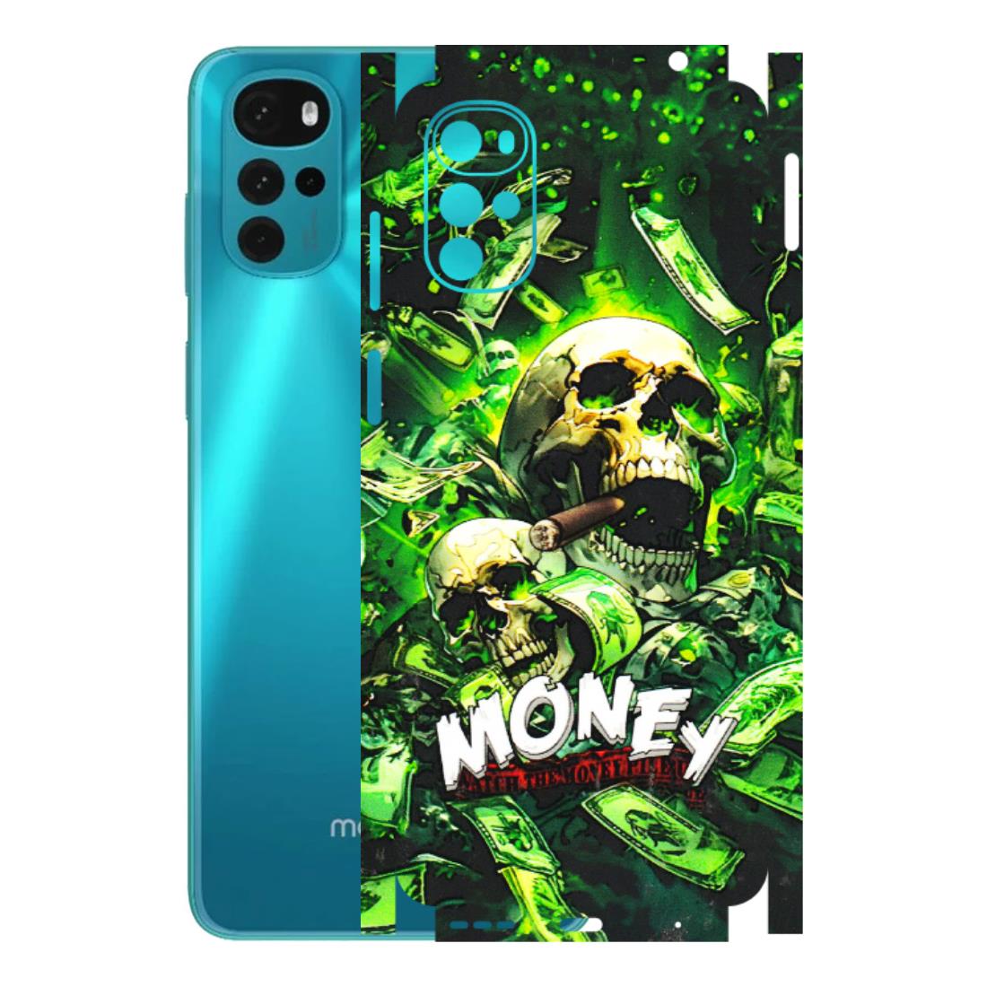 Motorola Phone Skins (All Models) - Skull Money - 3D Embossed Finish (L-303) Motorola Moto G22