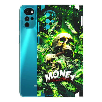 Motorola Phone Skins (All Models) - Skull Money - 3D Embossed Finish (L-303) Motorola Moto G22