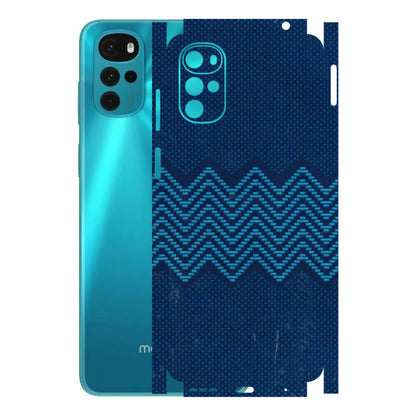 Motorola Phone Skins (All Models) - Blue Sober Waves - 3D Embossed Finish (L-306) Motorola Moto G22