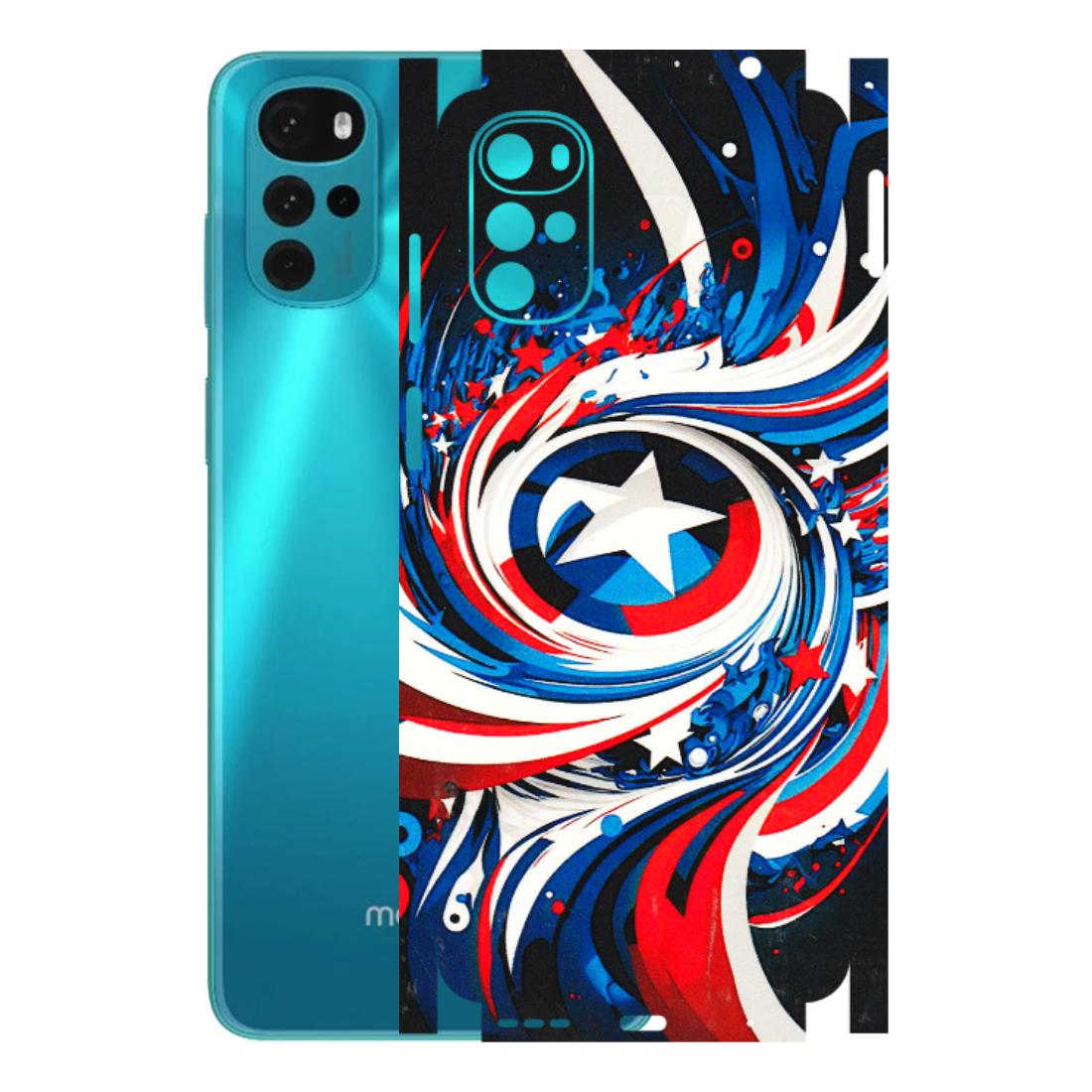 Motorola Phone Skins (All Models) - Captain America Logo - 3D Embossed Finish (L-307) Motorola Moto G22
