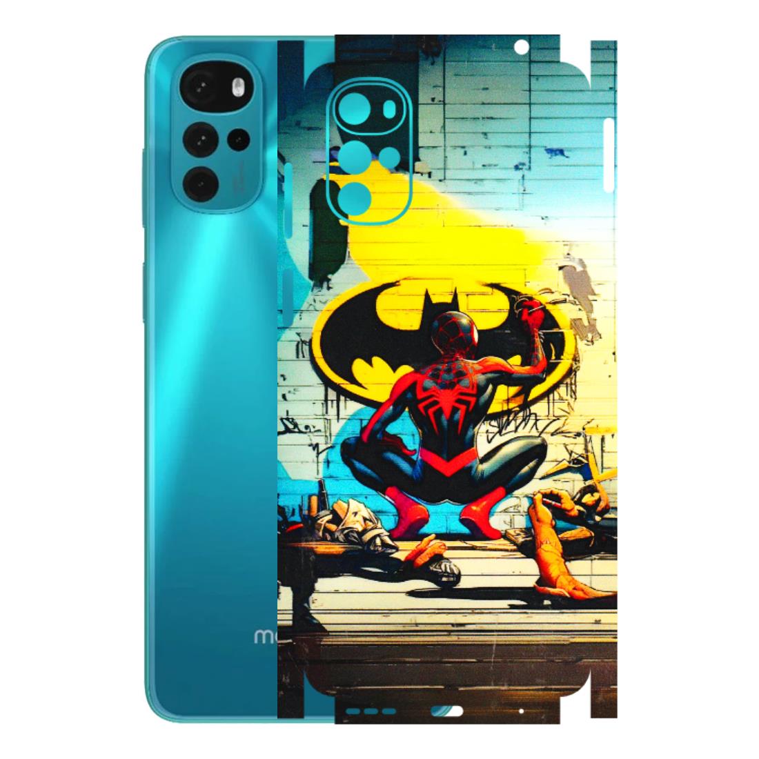Motorola Phone Skins (All Models) - New Spiderman Bat Logo - 3D Embossed Finish (L-309) Motorola Moto G22