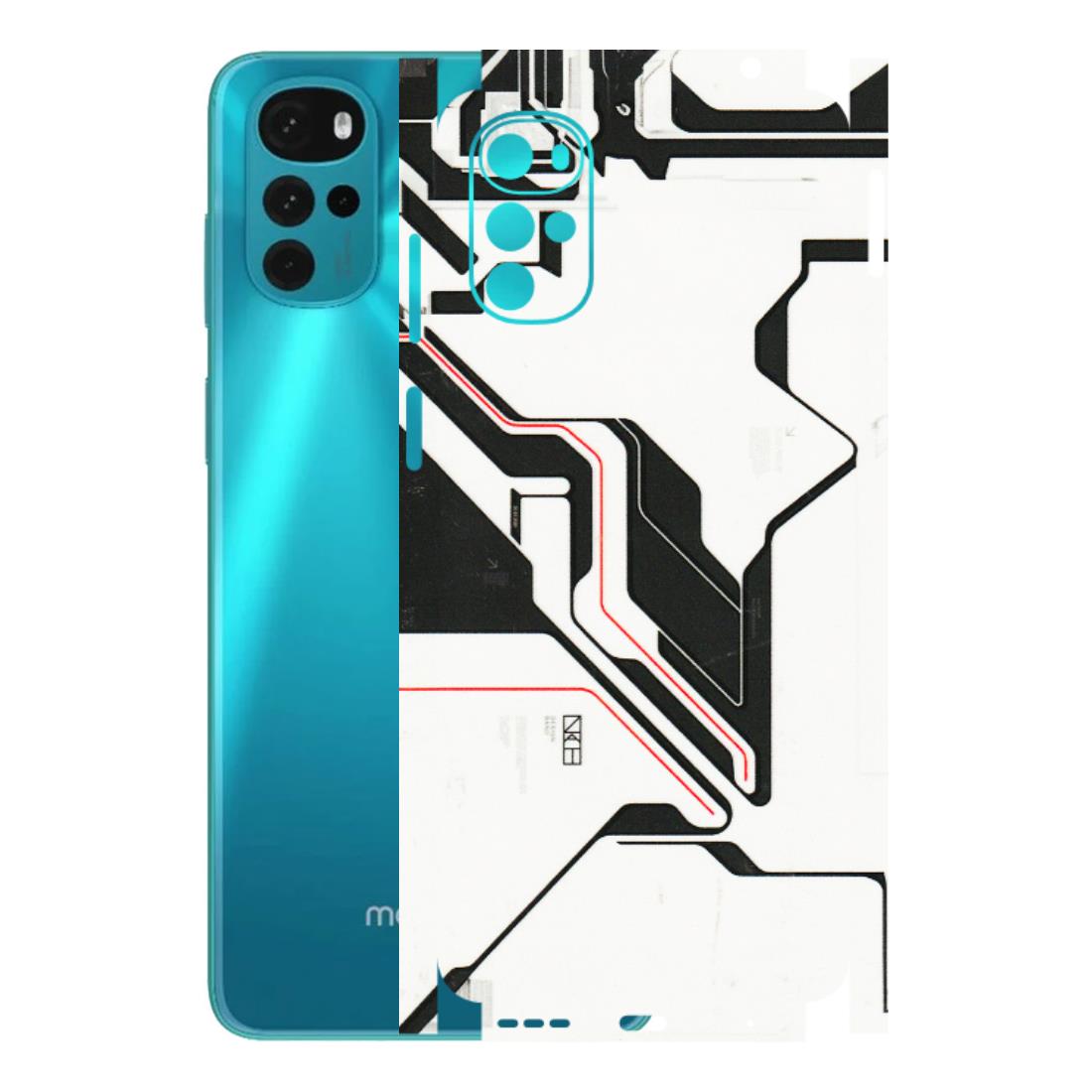 Motorola Phone Skins (All Models) - White Techy Logo - 3D Embossed Finish (L-312) Motorola Moto G22