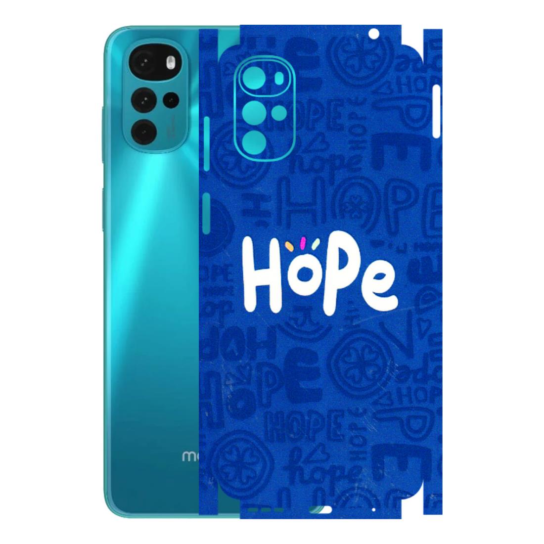 Motorola Phone Skins (All Models) - Hope Doodles Blue - 3D Embossed Finish (L-43) Motorola Moto G22