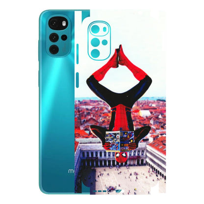 Motorola Phone Skins (All Models) - Spiderman Hanging - 3D Embossed Finish (L-53) Motorola Moto G22