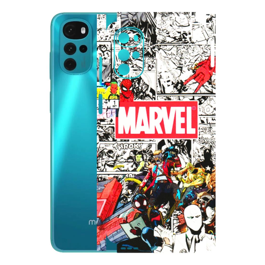 Motorola Phone Skins (All Models) - Marvel Colorful Comic - 3D Embossed Finish (L-64) Motorola Moto G22