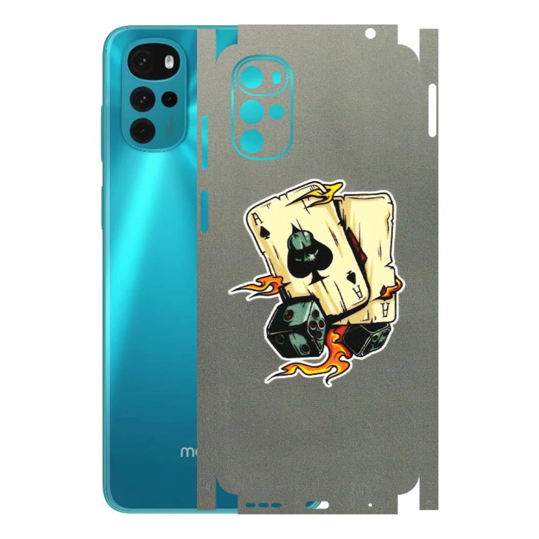 Motorola Phone Skins (All Models) - Grey Cards Of Ace - 3D Embossed Finish (L-77) Motorola Moto G22