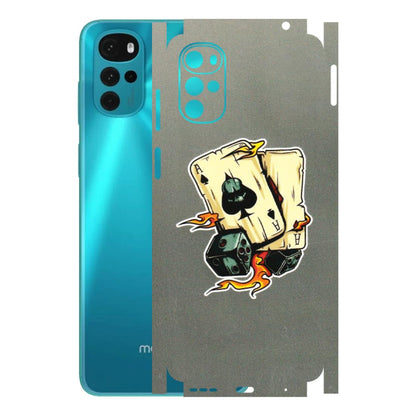 Motorola Phone Skins (All Models) - Grey Cards Of Ace - 3D Embossed Finish (L-77) Motorola Moto G22