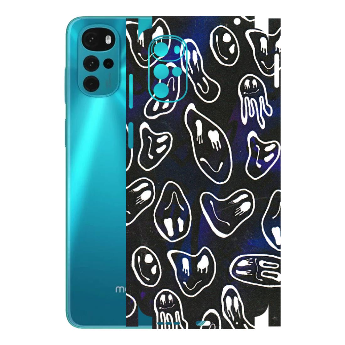 Motorola Phone Skins (All Models) - Distorted Smileys - 3D Embossed Finish (L-92) Motorola Moto G22