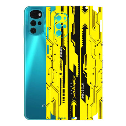 Motorola Phone Skins (All Models) - Yellow Cyberpunk - 3D Embossed Finish (L-93) Motorola Moto G22