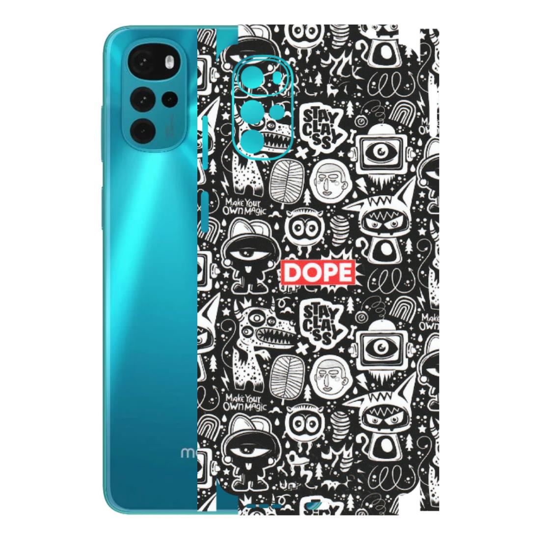 Motorola Phone Skins (All Models) - Dope Stay Classy Black Doodles - Matte Finish (M-126) Motorola Moto G22
