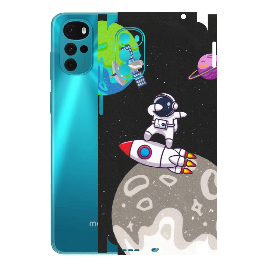 Motorola Phone Skins (All Models) - Astronaut Vibing Toon Running - Matte Finish (M-39) Motorola Moto G22