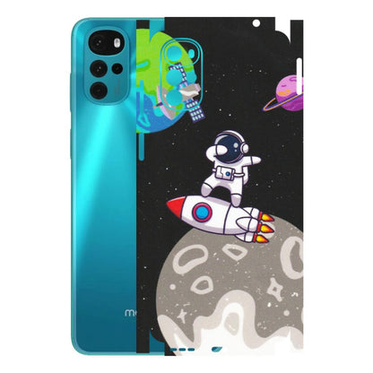 Motorola Phone Skins (All Models) - Astronaut Vibing Toon Running - Matte Finish (M-39) Motorola Moto G22