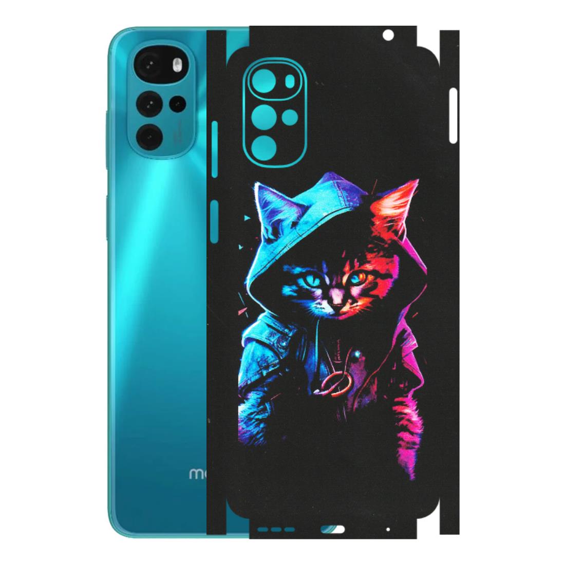 Motorola Phone Skins (All Models) - Cyberpunk Cat - Matte Finish (M-45) Motorola Moto G22