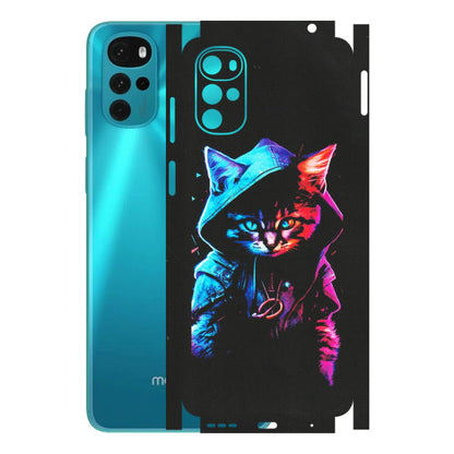 Motorola Phone Skins (All Models) - Cyberpunk Cat - Matte Finish (M-45) Motorola Moto G22
