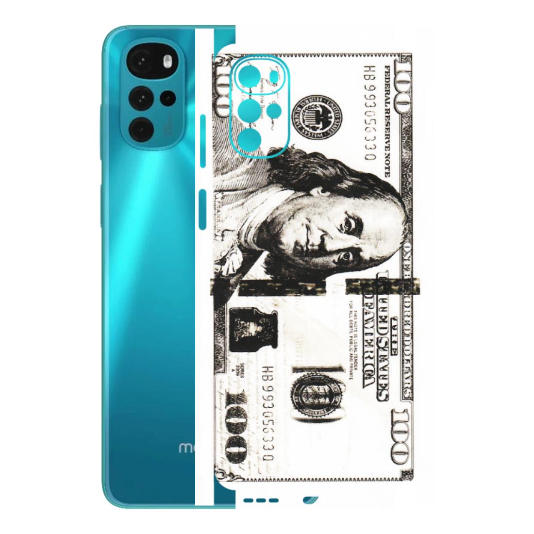 Motorola Phone Skins (All Models) - 100 Dollar Currency - Transparent Finish (T-01) Motorola Moto G22