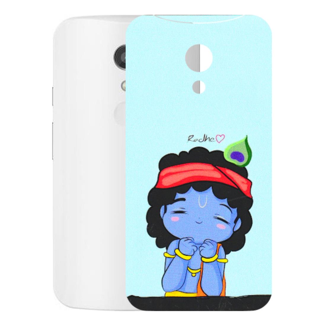 Motorola Phone Skins (All Models) - Radhe Radhe Cute Toon - 3D Embossed Finish (L-05) Motorola Moto G2