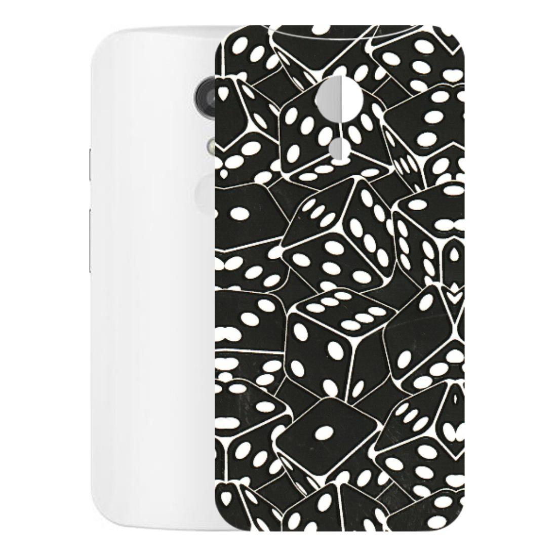 Motorola Phone Skins (All Models) - Big Black Dices - 3D Embossed Finish (L-106) Motorola Moto G2