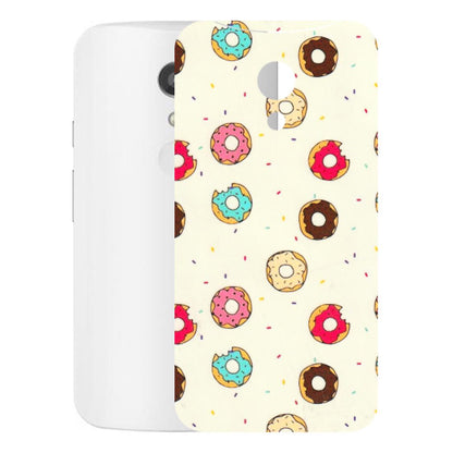 Motorola Phone Skins (All Models) - Mini Donuts Doodle Art - 3D Embossed Finish (L-122) Motorola Moto G2