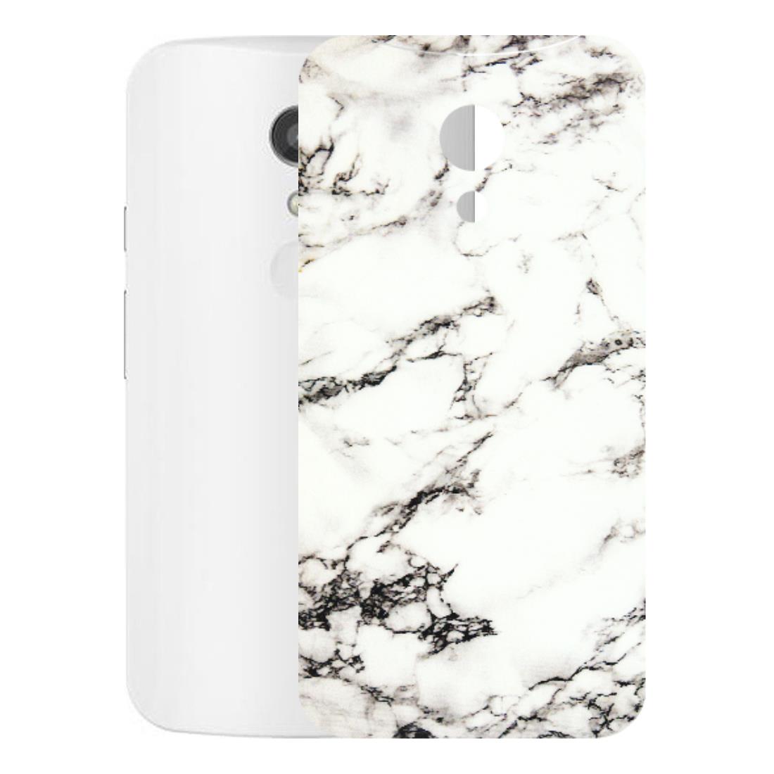 Motorola Phone Skins (All Models) - Black and White Marble Texture - 3D Embossed Finish (L-124) Motorola Moto G2