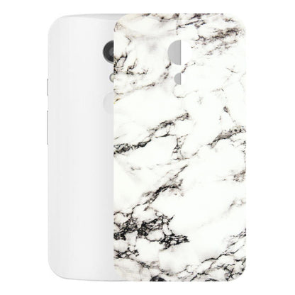Motorola Phone Skins (All Models) - Black and White Marble Texture - 3D Embossed Finish (L-124) Motorola Moto G2
