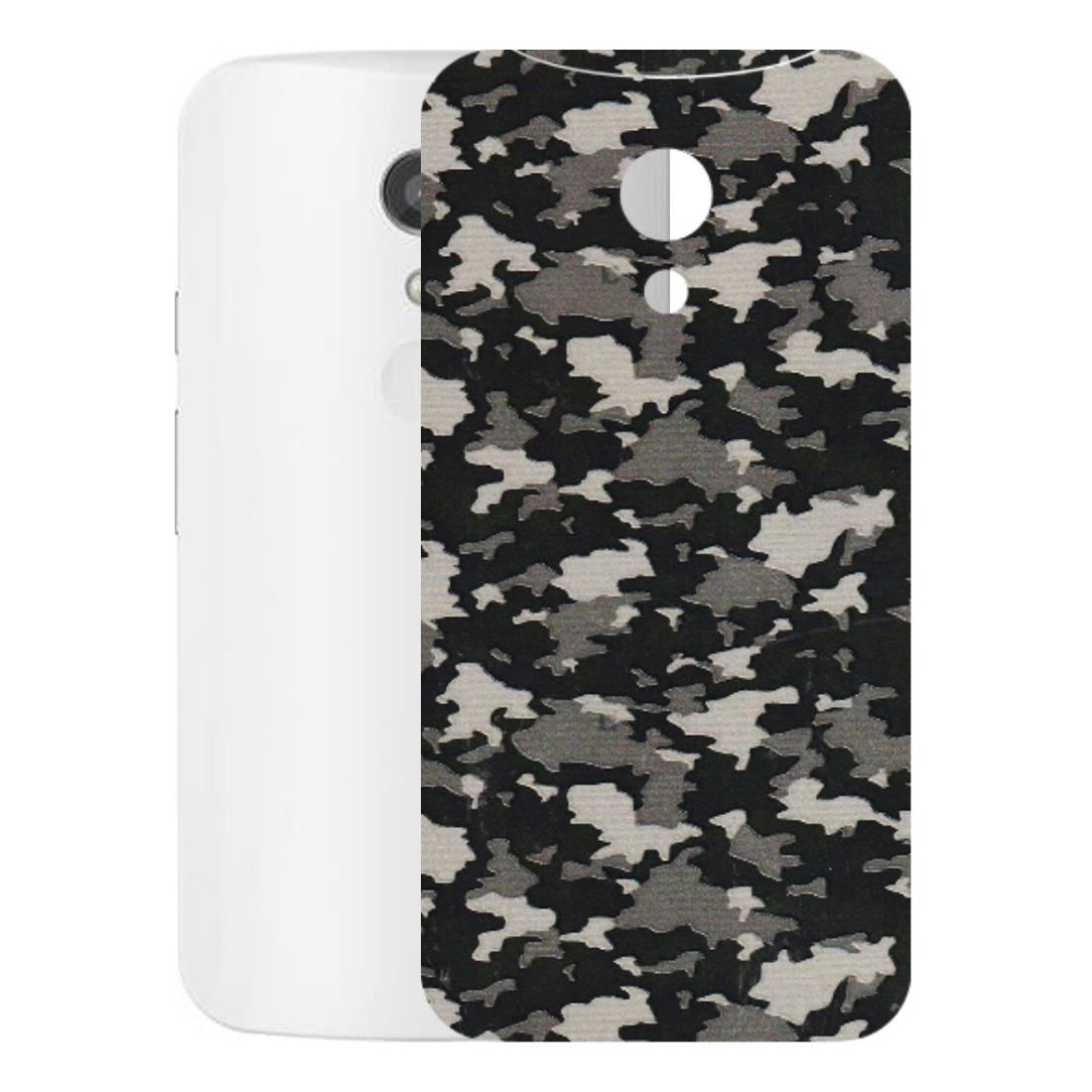 Motorola Phone Skins (All Models) - Black/Grey Camoflaunge - 3D Embossed Finish (L-142) Motorola Moto G2