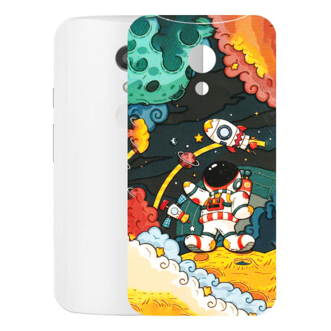 Motorola Phone Skins (All Models) - Astronauts & Spaceship - 3D Embossed Finish (L-145) Motorola Moto G2