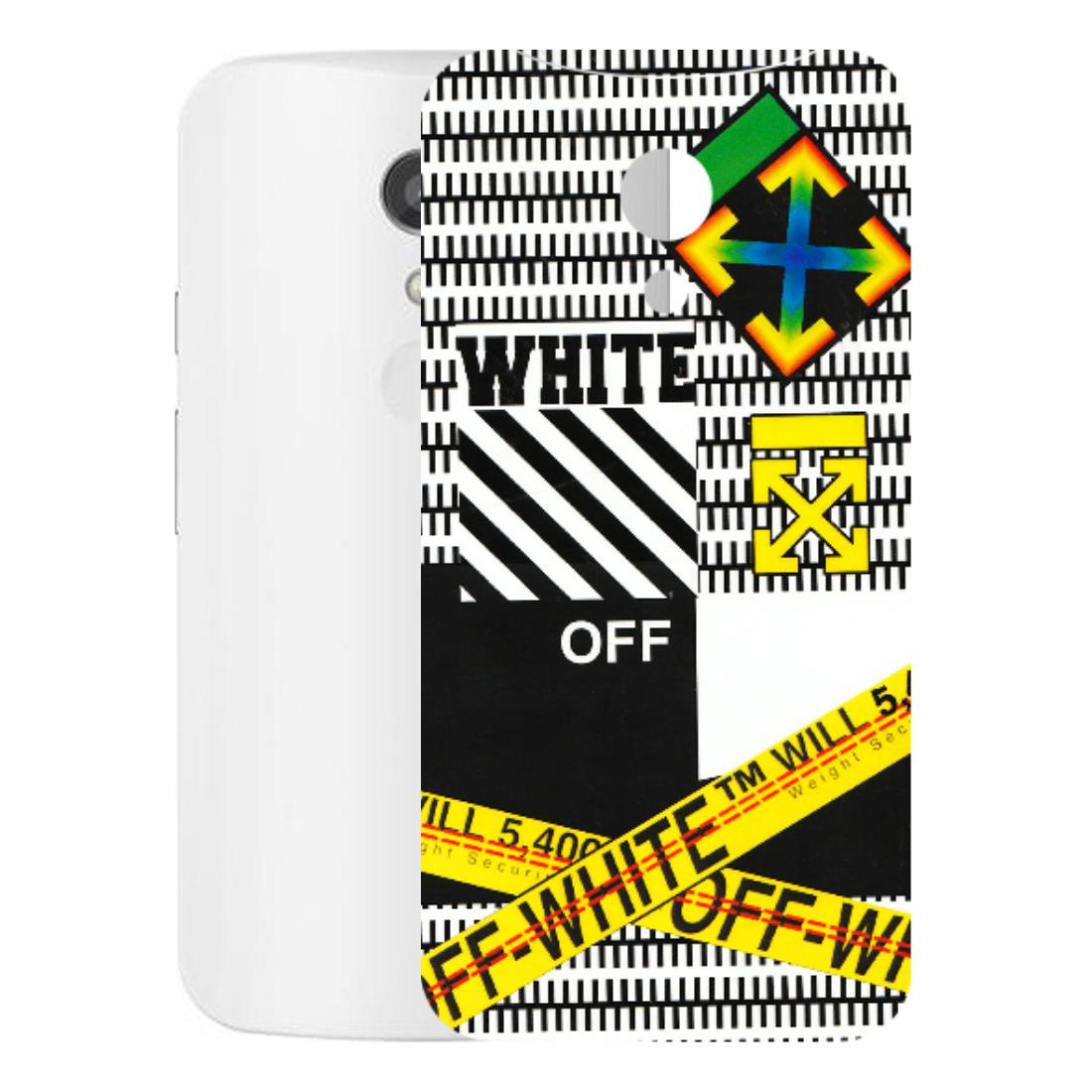 Motorola Phone Skins (All Models) - White Off Abstract - 3D Embossed Finish (L-172) Motorola Moto G2