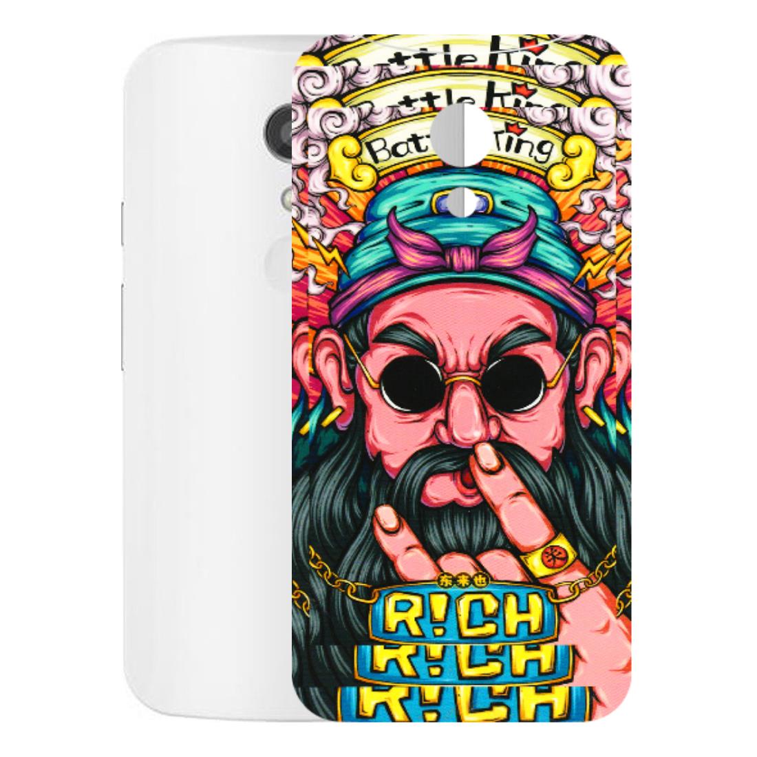 Motorola Phone Skins (All Models) - Battle King Dude Face - 3D Embossed Finish (L-178) Motorola Moto G2
