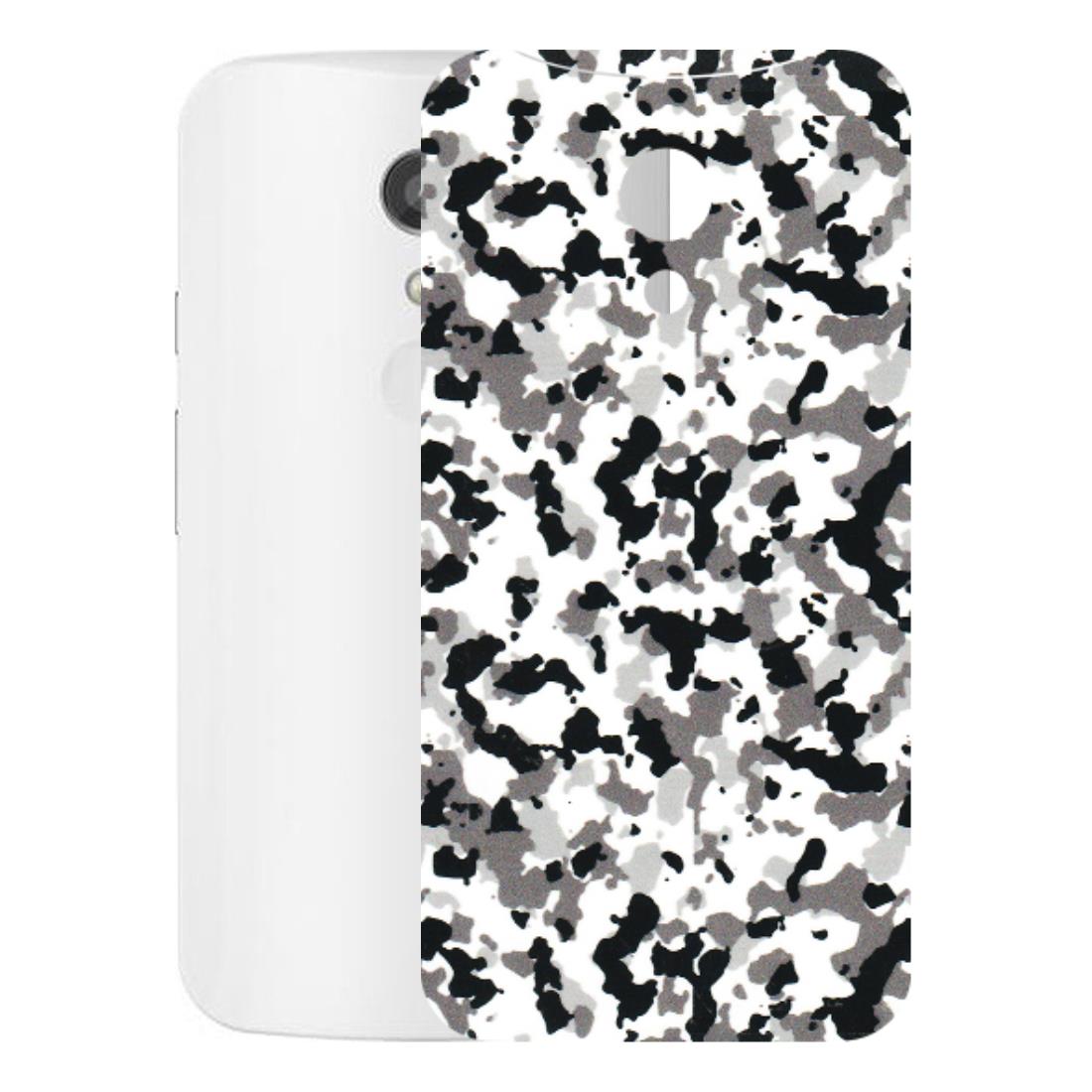 Motorola Phone Skins (All Models) - White Black Camouflage - 3D Embossed Finish (L-18) Motorola Moto G2
