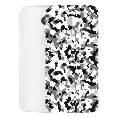 Motorola Phone Skins (All Models) - White Black Camouflage - 3D Embossed Finish (L-18) Motorola Moto G2