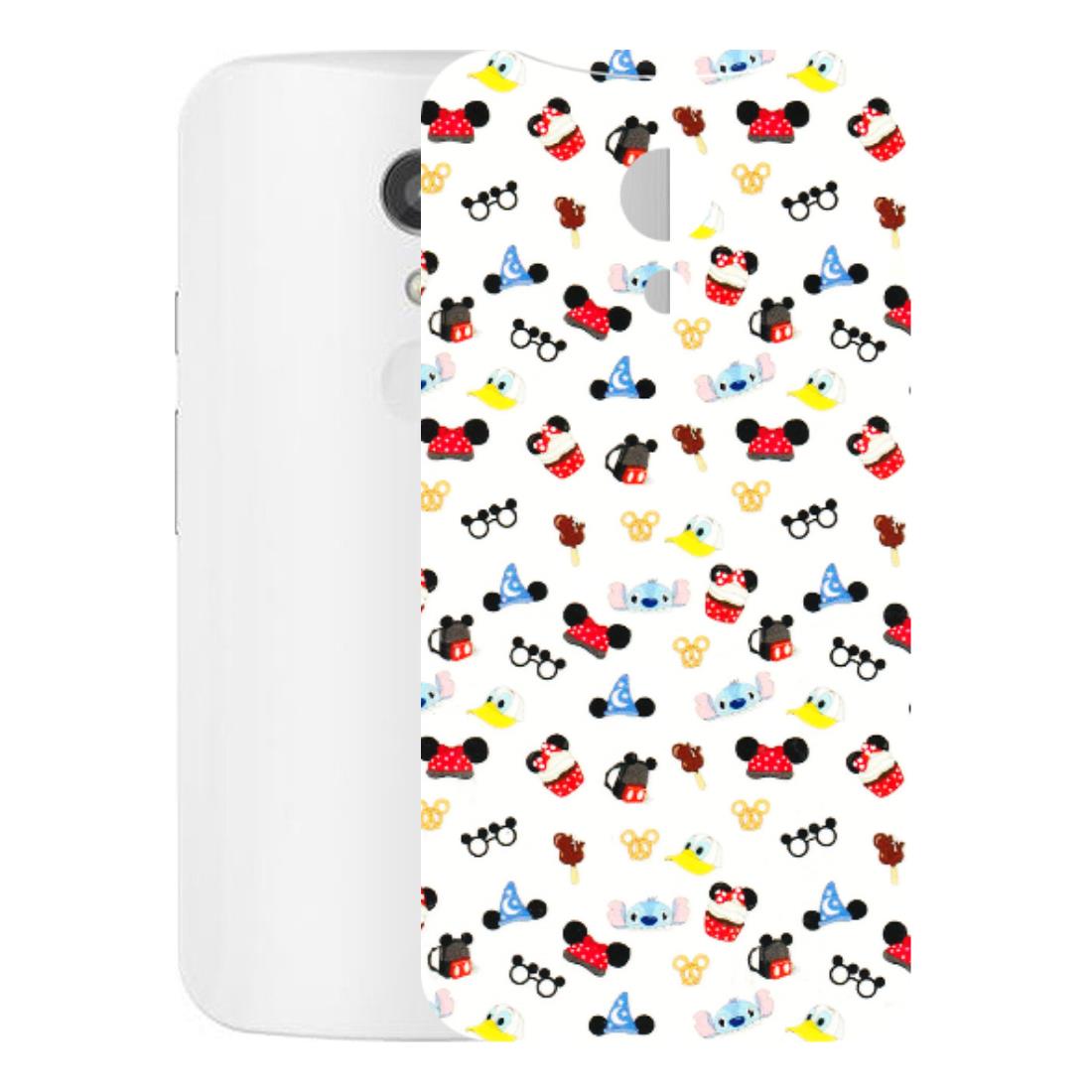 Motorola Phone Skins (All Models) - Minnie Mouse & Donald Doodles s - 3D Embossed Finish (L-194) Motorola Moto G2