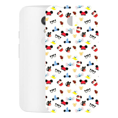 Motorola Phone Skins (All Models) - Minnie Mouse & Donald Doodles s - 3D Embossed Finish (L-194) Motorola Moto G2