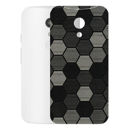 Motorola Phone Skins (All Models) - Black & White Dotted Honeycomb Texture - 3D Embossed Finish (L-202) Motorola Moto G2