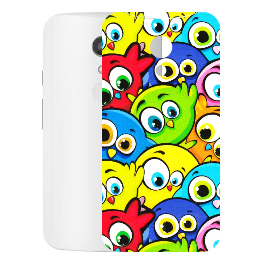 Motorola Phone Skins (All Models) - Cute Fluffy Birds - 3D Embossed Finish (L-213) Motorola Moto G2
