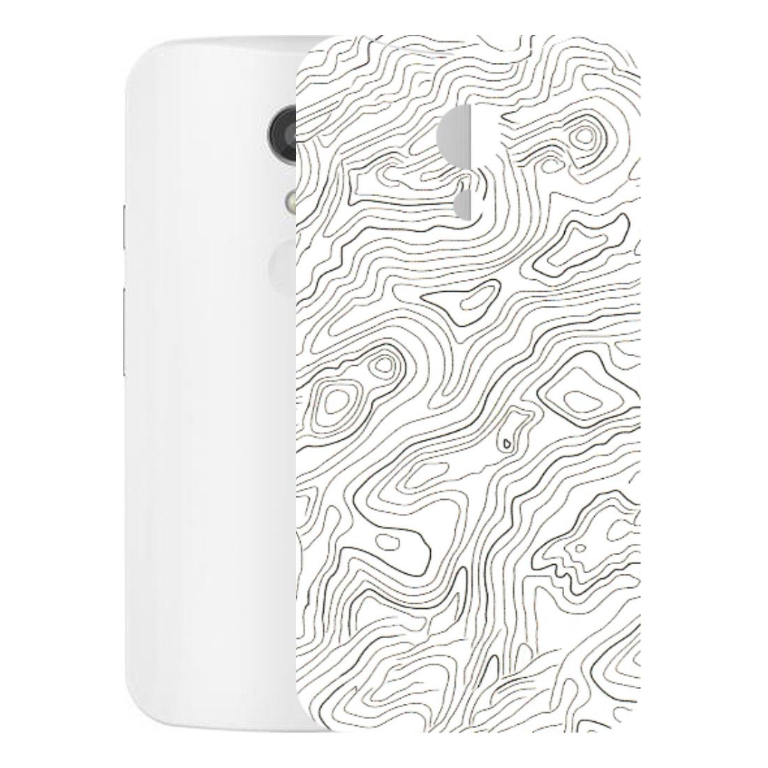 Motorola Phone Skins (All Models) - White Black Swirls - 3D Embossed Finish (L-219) Motorola Moto G2