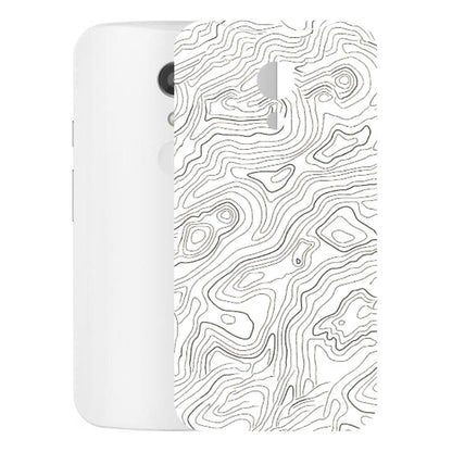 Motorola Phone Skins (All Models) - White Black Swirls - 3D Embossed Finish (L-219) Motorola Moto G2